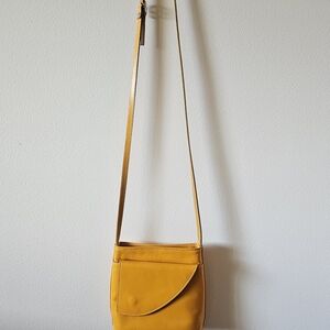 Vintage Yellow Crossbody Bag Vera Pelle Made In Italy